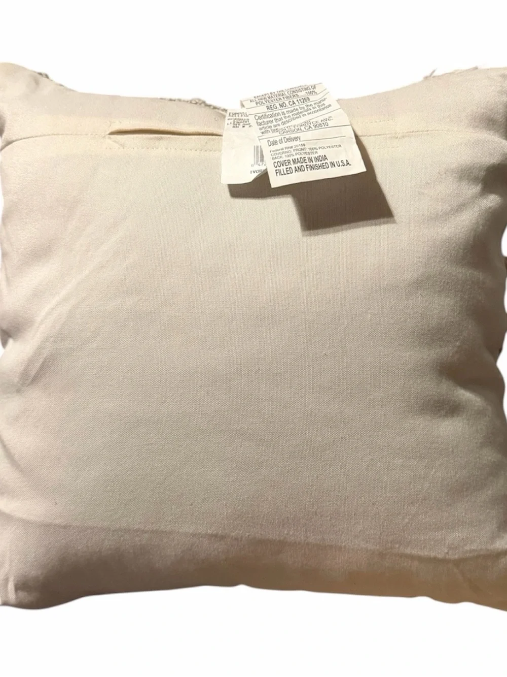 Origin 21 Line accent pillow, gray and ivory nwot 13.5” x13.5”